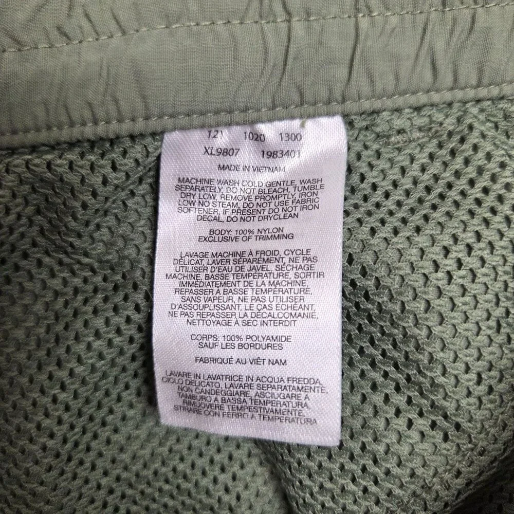 Columbia Windbreaker Cargo Pants Womens Large Cropped Hiking Green - Picture 12 of 12